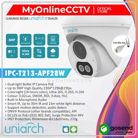 Promo IPC T213 APF28W 3MP Uniarch Dual Light IP Cam CCTV Indoor Audio