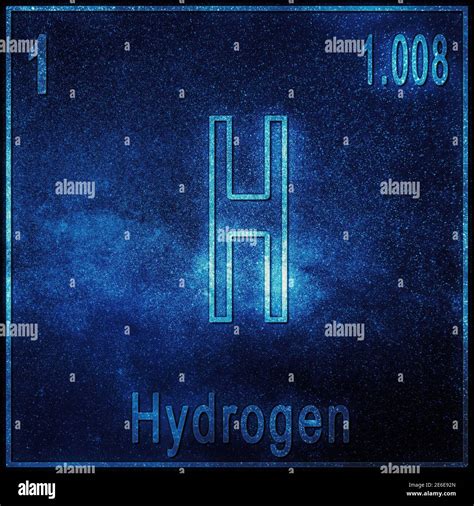 Hydrogen Chemical Element Sign With Atomic Number And Atomic Weight Periodic Table Element