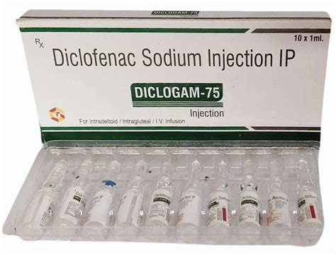 Diclogam Mg Diclofenac Sodium Injection Ip Packaging Size X Ml