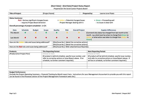 Monthly Status Report Template Project Management 4 PROFESSIONAL