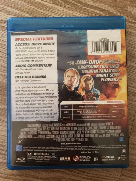 Drive Angry Blu Ray 2011 Nicolas Cage Special Edition