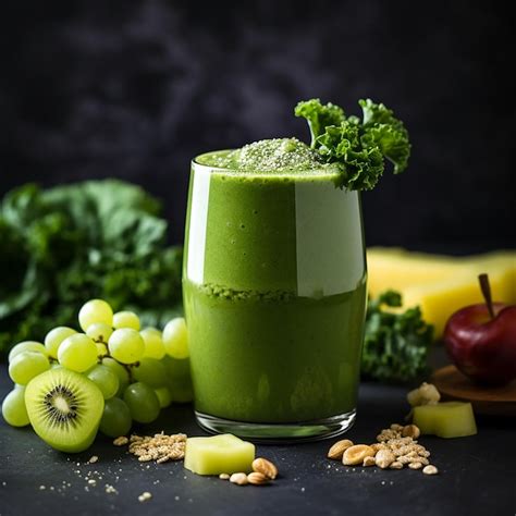 Premium Photo Revitalizing Detox Smoothie Cucumber Broccoli And Green