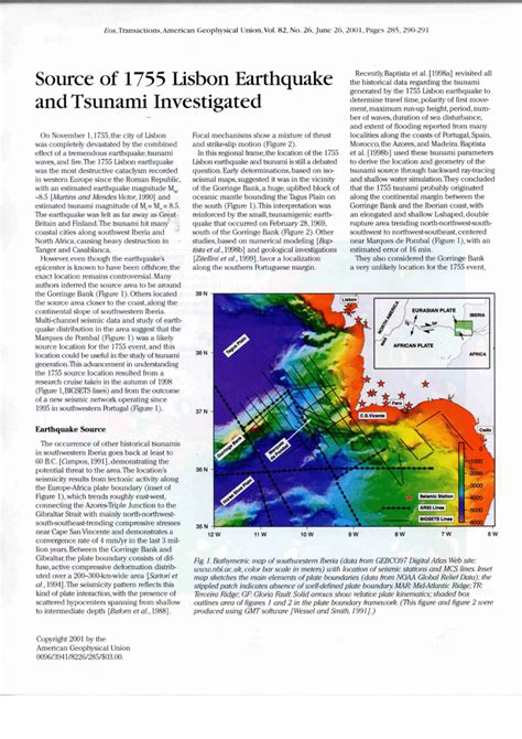 (PDF) Source of 1755 Lisbon earthquake and tsunami investigated