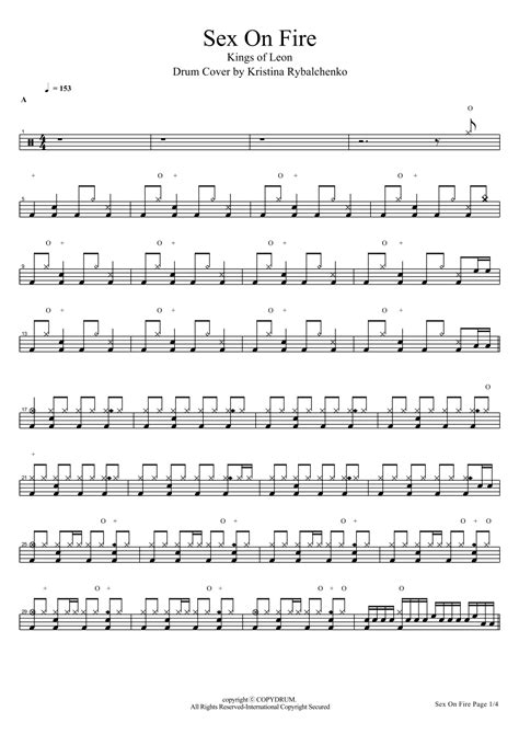 Sex On Fire Arr Copydrum Sheet Music Kings Of Leon Drums