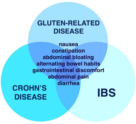 Overlapping Symptoms In Crohns Disease Ibs And Gluten Related Disease Download Scientific