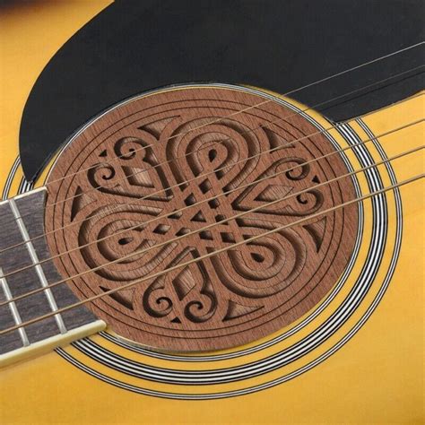 Guitar Wooden Soundhole Sound Hole Cover Feedback Buffer Mahogany Wood