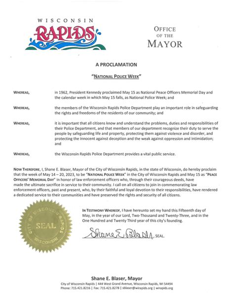 News Releases City Of Wisconsin Rapids