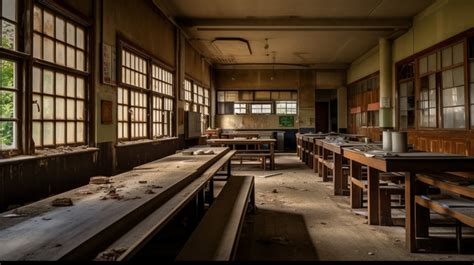 An Old Classroom With Windows Background, Empty School Classroom, Overall View Hd Photography ...