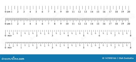 Inch And Metric Rulers Measuring Tool Ruler Graduation Grid Size