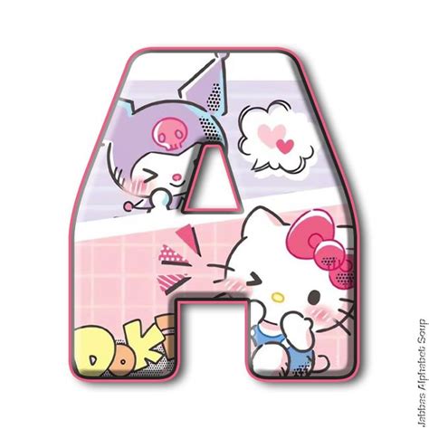 Buchstabe Letter A Hello Kitty Manualidades Pegatinas Kawaii