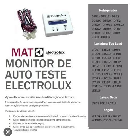 Códigos Alarme Monitor Auto Teste Lavadoras Electrolux Refrimaq