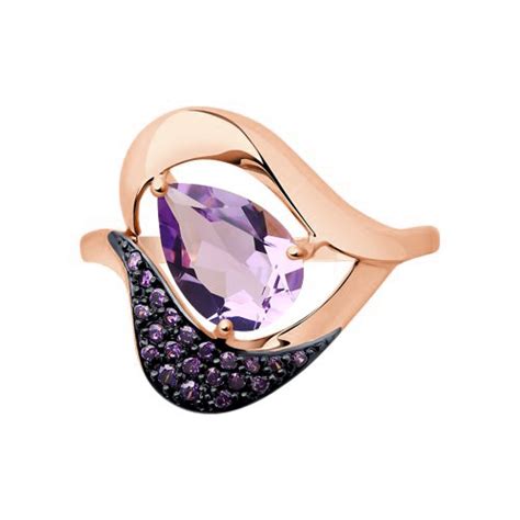 Sokolov Damenring Aus Rotgold Mit Einem Amethyst Und Zirkonia