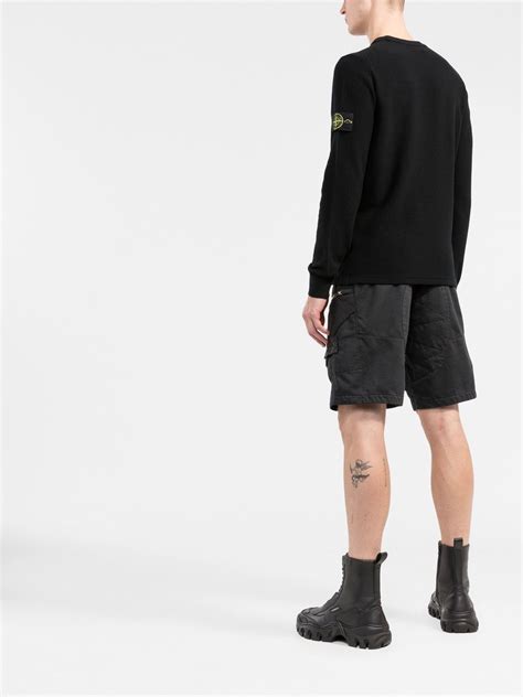 Stone Island Compass Patch Crewneck Jumper Black FARFETCH