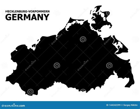 Vector Flat Map Of Mecklenburg Vorpommern State With Name Stock Vector