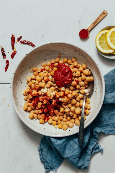 Harissa Marinated Chickpeas Minimalist Baker Recipes