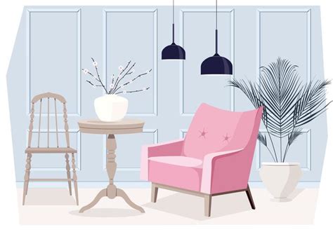 Vector Living Room Interior Illustration 224423 Vector Art at Vecteezy