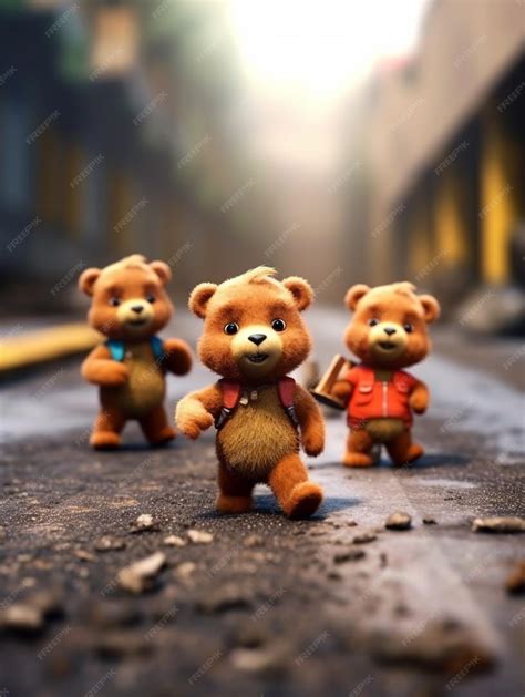 Premium AI Image | Bear Squad Unleashed Cartoon Bears Showcase Teamwork ...