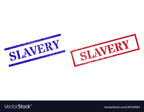 Slavery Grunge Scratched Seal Stamps Royalty Free Vector