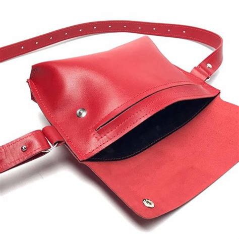 Red Fanny Pack Leather Belt Bag Womens Bag Women Waist Bag Etsy