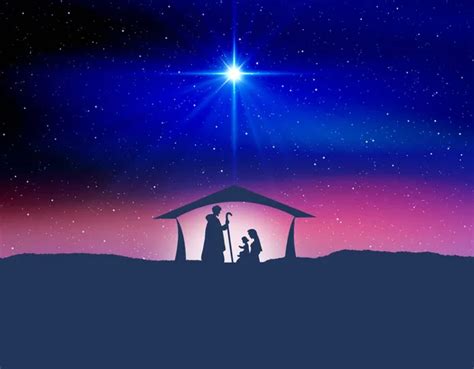 Star Bethlehem Christmas Star Silhouettes Jesus Christ's Family Manger ...