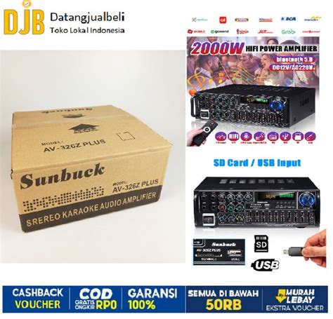 Jual Sunbuck Audio Amplifier Bluetooth EQ Karaoke Home Theater FM Radio