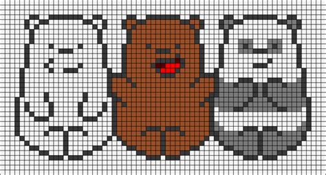 Bear Pixel Art Grid Stubbornanwarlock