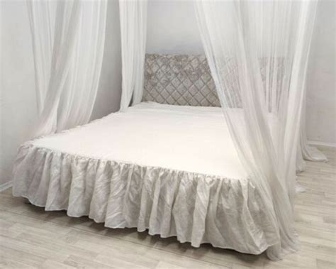 Linen Bed Skirt Dust Ruffle Bedskirt Mattress Skirt Box Spring Cover