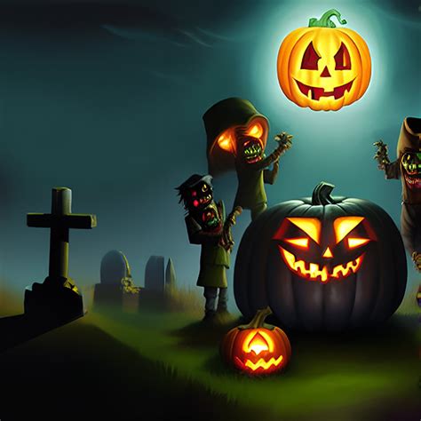 Download Halloween Wallpaper With Evil Pumpkins And Zombies Coreldraw