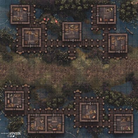 Oc X Swamp Village Road Battlemap For Your Bullywugs