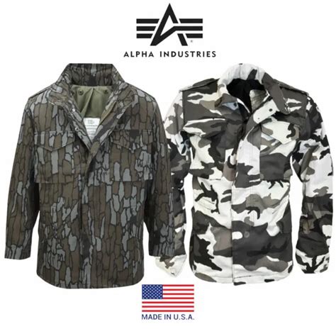 US ARMY JACKET Alpha Industries M65 Military Combat Field Camo USA