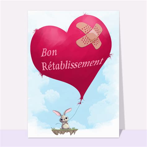 Carte Gros Coeur Bless Et Bon R Tablissement Envoyer Une Vraie Carte