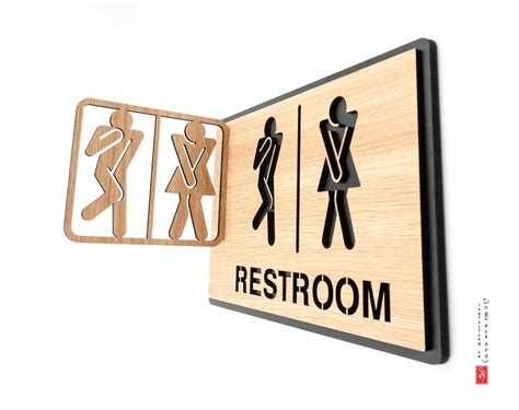 Restroom Wooden Vintage Sign Toilet Door Sign Wc Sign Restroom Door