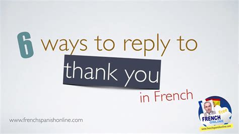 Ways To Say You Are Welcome In French Youtube