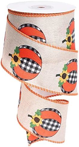 Amazon Whaline Fall Plaids Pumpkin Wired Edge Ribbon Rustic Fall