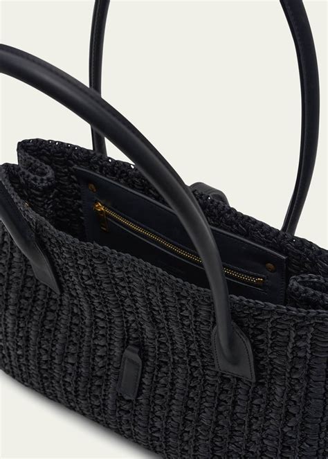 Saint Laurent Ysl Raffia Basket Top Handle Bag Bergdorf Goodman