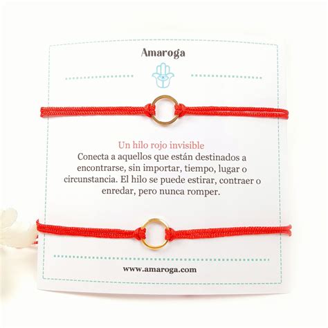 Pulseras Pareja Hilo Rojo Con Aro Amaroga