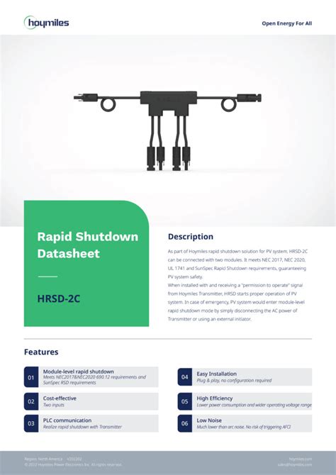 Hoymiles Rapid Shutdown Hrsd C