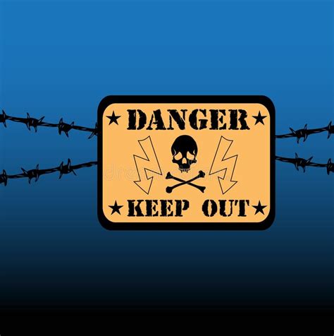 Danger Warning Signs Isolated On White Stock Illustration