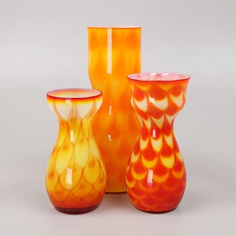 VASER 3 St Elme Glasbruk 1960 70 Tal Glas Konstglas Auctionet