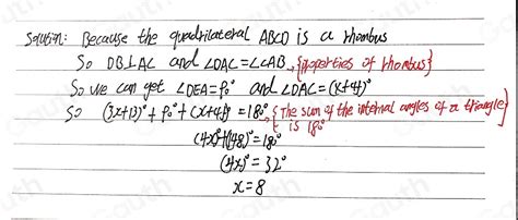 Solved 4 The Figure Shows A Rhombus ABCD Where The Diagonals AC And