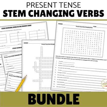 Present Tense Of Stem Changing Verbs Worksheet Worksheets For