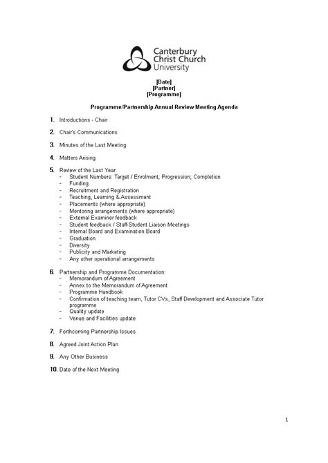 annual review agenda  templates  allbusinesstemplatescom