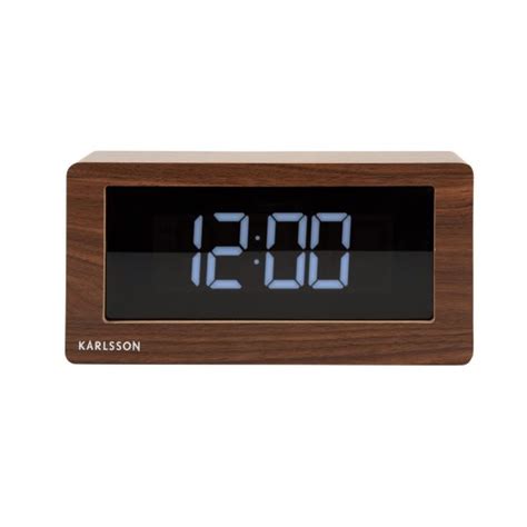 Karlsson Alarm Clock Boxed Led Dark Wood