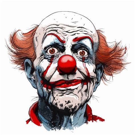 Un Dibujo De Un Payaso Con Una Cara De Payaso Rojo Y Una Cara Con La