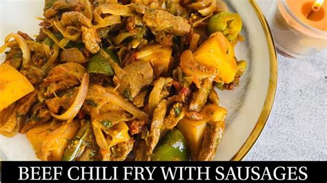 Goan Beef Chilly Fry With Choris Recipe Mixed Beef And Choris Chili Fry Beef Chili Fry With