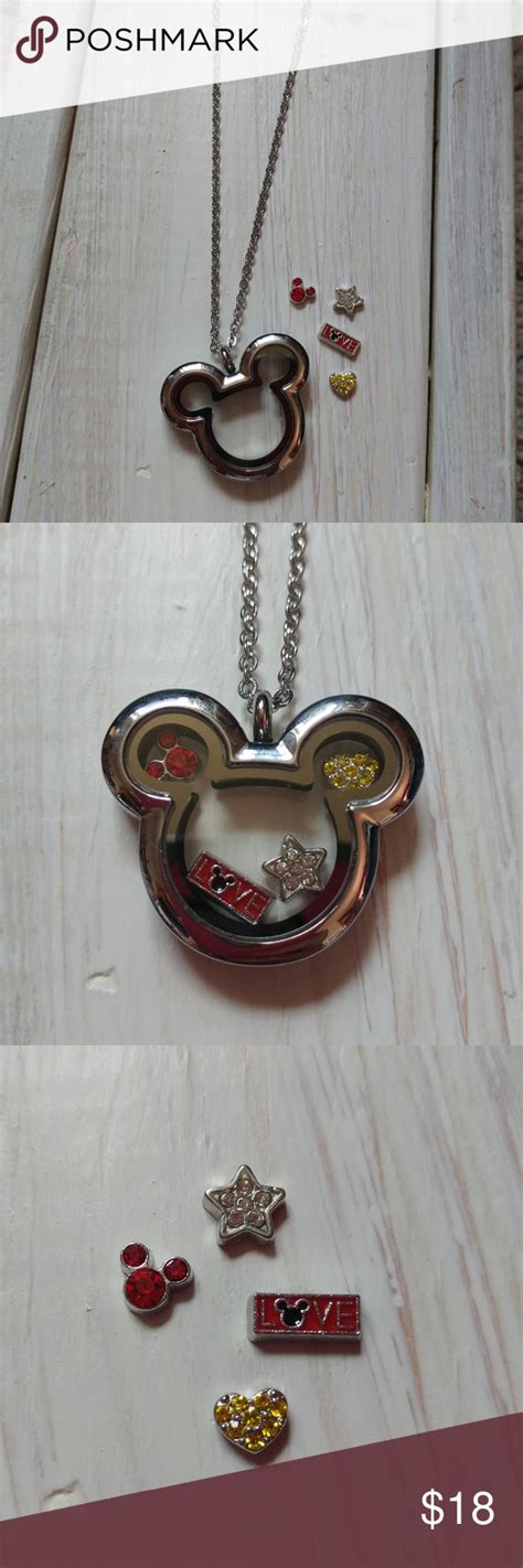 Disney Mickey Mouse Living Locket W Charms Jewel Star Disney