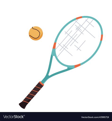 Tennis Racket With Ball Royalty Free Vector Image