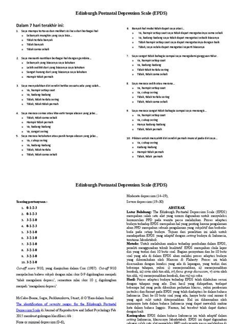 Edinburgh Postnatal Depression Scale Pdf