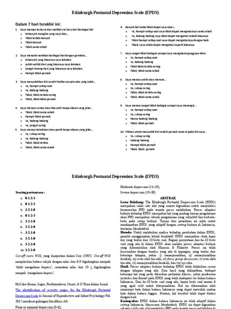 Edinburgh Postnatal Depression Scale Pdf