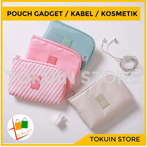 Jual Tas Pouch Gadget Organizer Travel Bag Charger Kabel Kosmetik Make